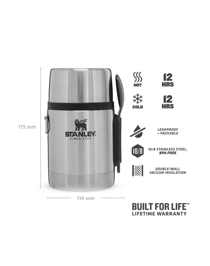 Stanley Obiadowy Ze Sztućcami Adventure Srebrny 0,53L główny