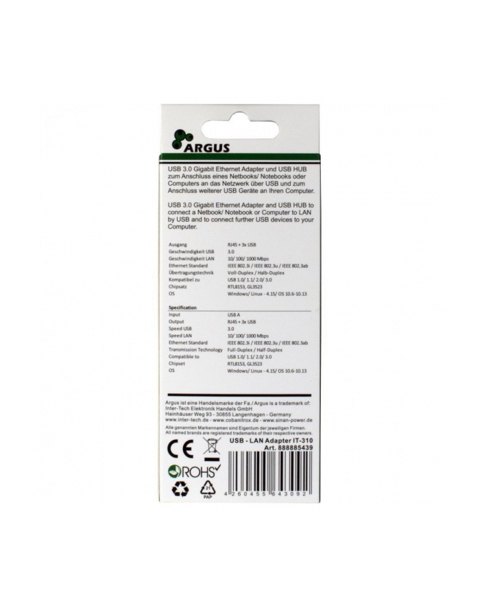 Inter-Tech HUB USB-A 3.1 (IT-310) (88885439) główny