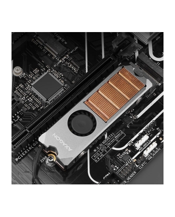 axagon Miedziany radiator z wentylatorem do dwustronnych dysków M.2 SSD CLR-M2FAN, wysokość 13cm nr 2
