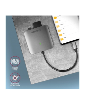 axagon Zewnętrzny czytnik kart CRE-S3C, USB-C 3.2 GEN 1, 3-slot ' lun SD/microSD/CF, obsługa UHS-II nr 1