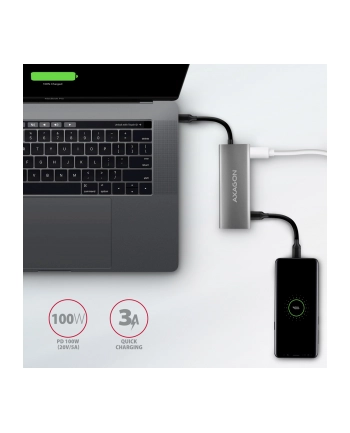 axagon Wieloportowy hub szerokopasmowy HMC-5G2 2x USB-A + 2x USB-C + HDMI, USB-C 3.2 Gen 2 10Gbps, PD 60W, 13cm USB-C kabel