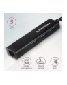 axagon Karta sieciowa, hub metalowy HMC-GL3A 3x USB-A + GLAN, USB 3.2 Gen 1, 20 cm USB-C kabel - nr 18