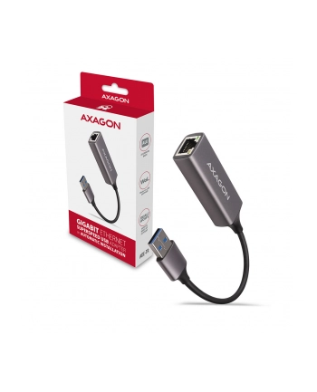 axagon Karta sieciowa Gigabit Ethernet adapter AD-E-TR, USB-A 3.2 Gen 1, instalacja automatyczna, metal, titan grey nr 2