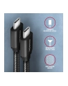 axagon Kabel USB-C - USB-C BUCM3-CM20AB 3.2 Gen 1, 2m, PD 60W, 3A, ALU, oplot, czarny - nr 26