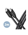 axagon Kabel USB-C - USB-C BUCM3-CM20AB 3.2 Gen 1, 2m, PD 60W, 3A, ALU, oplot, czarny - nr 34