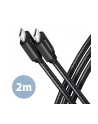axagon Kabel USB-C - USB-C BUCM3-CM20AB 3.2 Gen 1, 2m, PD 60W, 3A, ALU, oplot, czarny - nr 36