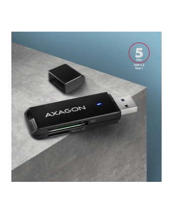 axagon Zewnętrzny czytnik kart CRE-S2N USB-A 3. 2 GEN 1, 2-gniazda lun SD/microSD, UHS-I nr 2