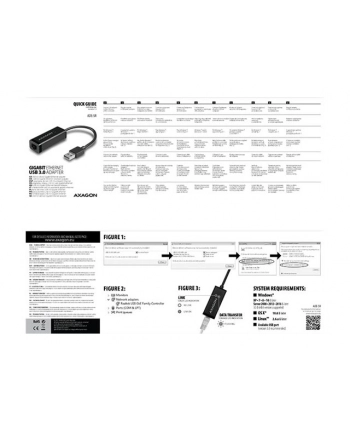 axagon Karta sieciowa Gigabit Ethernet adapter AD-E-SR, USB-A 3.2 Gen 1, instalacja automatyczna nr 1