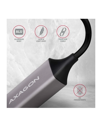 axagon Karta sieciowa Gigabit Ethernet adapter AD-E-TRC, USB-C 3.2 Gen 1, instalacja automatyczna, metal, titan grey nr 2