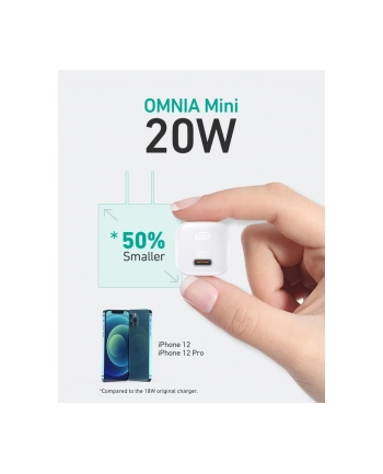 aukey Mini ładowarka sieciowa PA-B1 Omnia  1xUSB-C Power Delivery 20W 3A Biała