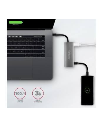 axagon Wieloportowy hub szerokopasmowy HMC-5G2 2x USB-A + 2x USB-C + HDMI, USB-C 3.2 Gen 2 10Gbps, PD 60W, 13cm USB-C kabel