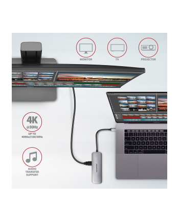 axagon Wieloportowy hub HMC-5 2x USB-A, HDMI, SD/microSD, USB 3.2 Gen 1, PD 100W, 20cm USB-C kabel