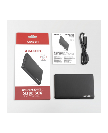 axagon Obudowa zewnętrzna plastikowa EE25-SLC, USB-C 3.2 GEN 1 SATA 6G 2.5cali