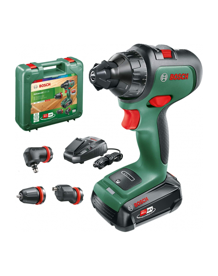 bosch powertools Bosch Cordless drill driver AdvancedDrill 18, with attachments (green/Kolor: CZARNY, Li-ion battery 2.5Ah, case) główny