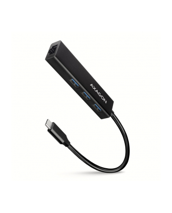 axagon Karta sieciowa, hub metalowy HMC-GL3A 3x USB-A + GLAN, USB 3.2 Gen 1, 20 cm USB-C kabel