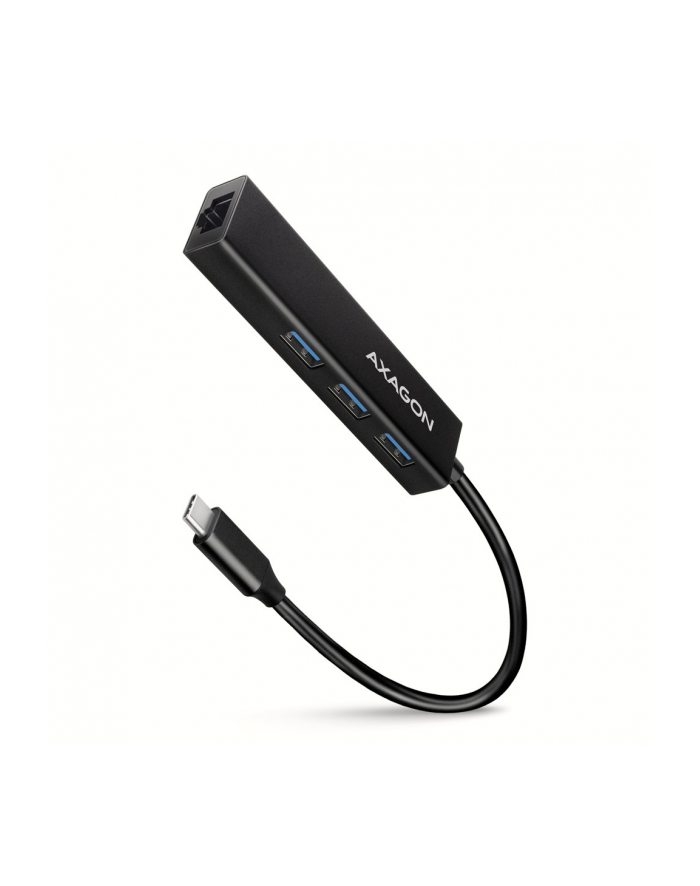 axagon Karta sieciowa, hub metalowy HMC-GL3A 3x USB-A + GLAN, USB 3.2 Gen 1, 20 cm USB-C kabel główny