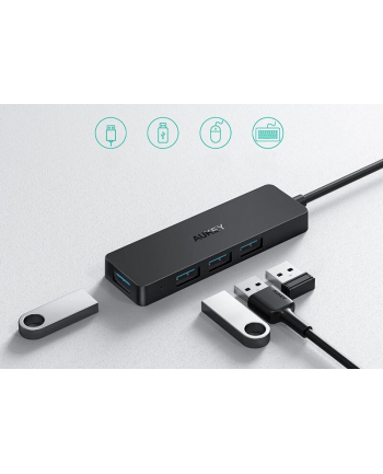 aukey Hub USB-A CB-H39 | Ultra Slim | 4w1 | 4xUSB 3.0 | 5Gbps