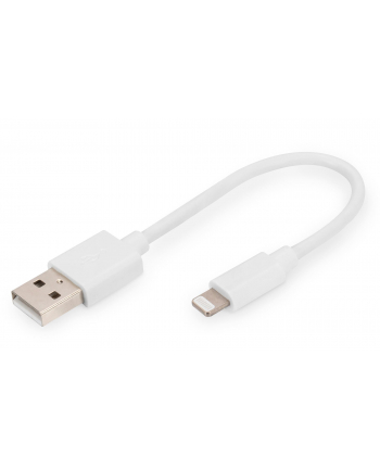 digitus Kabel do transmisji danych/ładowania USB A/Lightning MFI 0,1m Biały