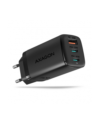 axagon Ładowarka sieciowa ACU-DPQ65, GaN 65W, 3x port (USB-A + dual USB-C), PD3.0/QC4+/PPS/Apple