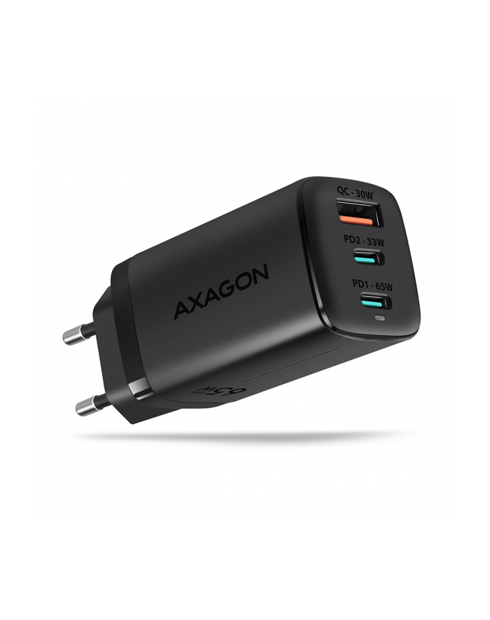 axagon Ładowarka sieciowa ACU-DPQ65, GaN 65W, 3x port (USB-A + dual USB-C), PD3.0/QC4+/PPS/Apple główny