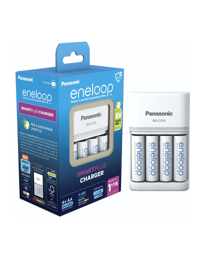 Panasonic universal charger BQ-CC55 (incl. 4x eneloop pro AA batteries with 2000 mAh) główny