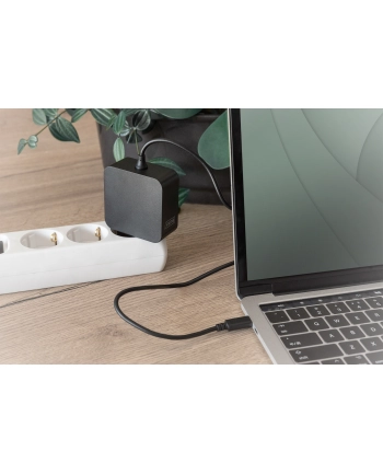 digitus Ładowarka sieciowa zasilacz 1x USB-C PD 3.0 max. 65W zintegrowany kabel 1,2m Czarna nr 1