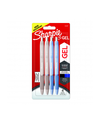Długopis żelowy Sharpie S-GEL FASHION - blister 4szt (korpusy białe i szarobłękinte  wkłady: 2xniebieski oraz 2xczarny) M 0 7mm 2162647