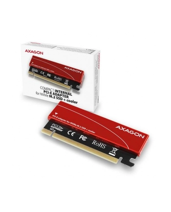 axagon Adapter wewnętrzny PCEM2-S, PCIe x16 M.2 NVMe M-key slot aluminiowa osłona nr 2