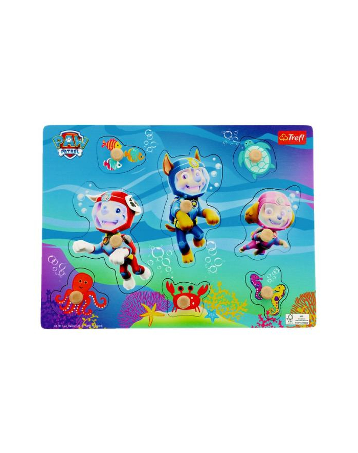 Puzzle medium Paw Patrol under water Zabawka drewniana 61631 Trefl główny