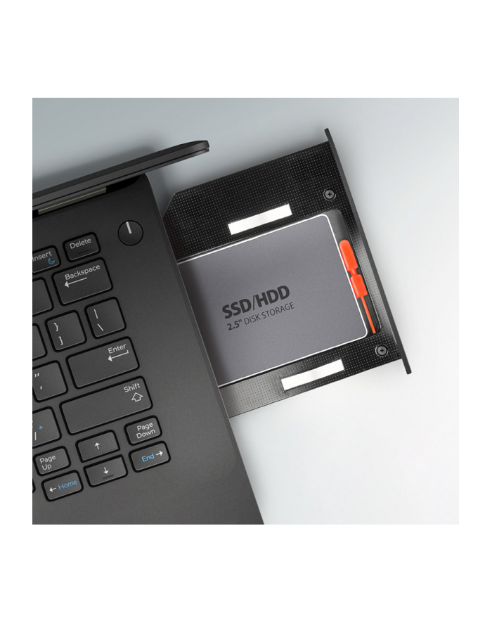 axagon Ramka n a 2,5 cala SSD-HDD do gniazda DVD, RSS-CD09, 9.5mmLED aluminium główny