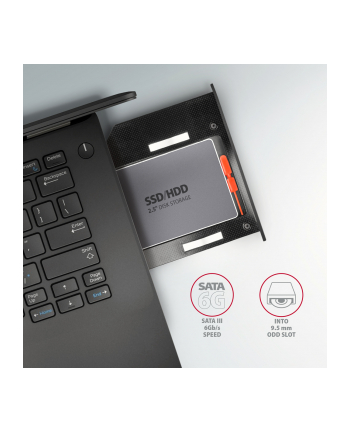 axagon Ramka n a 2,5 cala SSD-HDD do gniazda DVD, RSS-CD09, 9.5mmLED aluminium nr 2