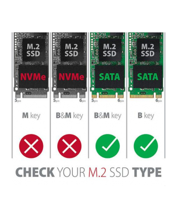 axagon Wewnętrzna obudowa 2.5' z interfejsem SATA do dysków SSD M.2 SATA, RSS-M2SD, srebrny nr 2