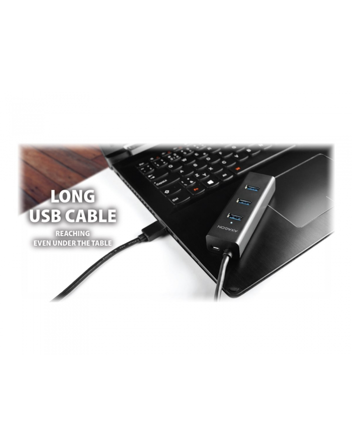 axagon HUB 4-portowy HUE-S2BP USB 3.2 Gen 1 charging hub 1.2m   kabel, AC adapter główny