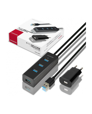 axagon HUB 4-portowy HUE-S2BP USB 3.2 Gen 1 charging hub 1.2m   kabel, AC adapter