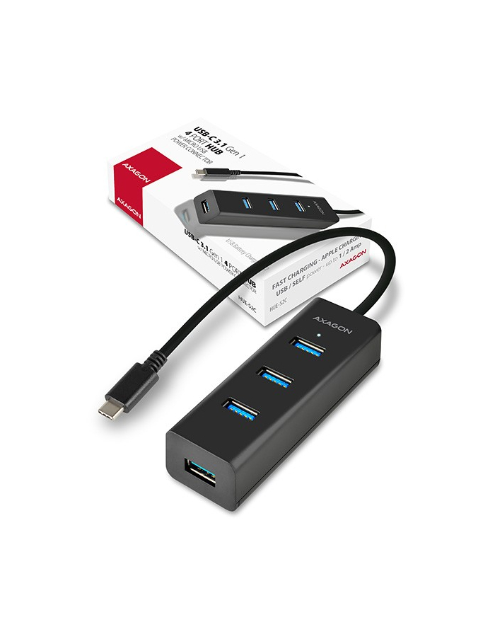 axagon Hub 4-portowy HUE-S2C USB 3.2 Gen 1 charging hub, microUSB, 40cm USB-C kabel główny