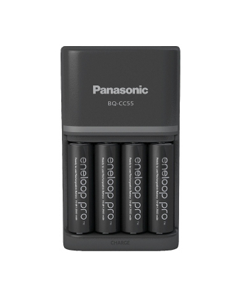 Panasonic Ni-Mh Eneloop Bq-Cc55 + 4 X R6/Aa Pro 2500Mah Bk-3Hcde (Kkj55Hcd40E)