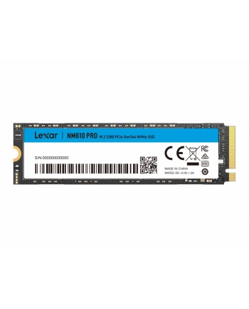 lexar Dysk SSD NM610 Pro 500GB NVMe M.2 2280 3300/1700MB/s nr 2
