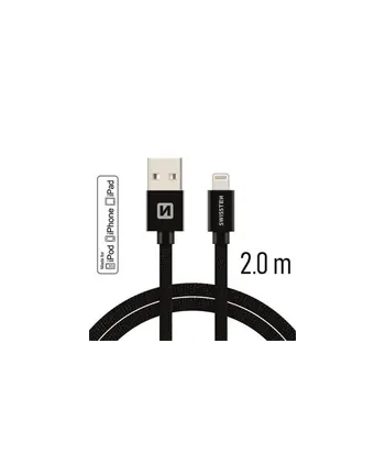 Swissten Kabel USB - Lightning 2m Czarny (71524301)