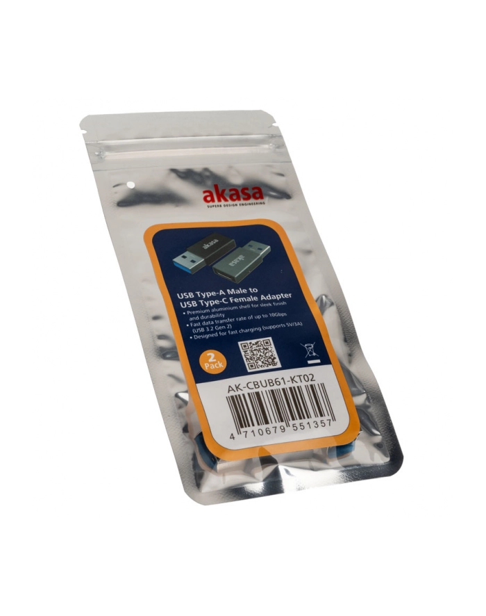 AKASA  ADAPTER USB USB-A - USB-C (AK-CBUB61-KT02) (AKCBUB61KT02)  (AKCBUB61KT02) główny