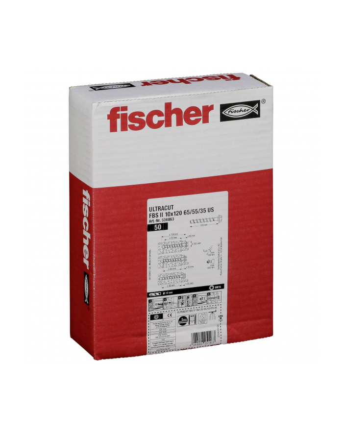 Fischer Ultracut Fbs II Wkręty 10x120 65/55/35 Us 50szt. 536863 główny