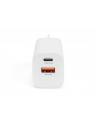 digitus Ładowarka sieciowa zasilacz 1x USB-A 12W 1x USB-C 18W PD 3.0 max. 30W Biała - nr 30