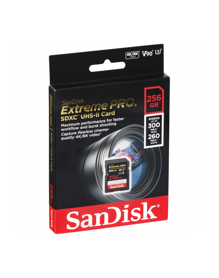 Sandisk Extreme Pro 256GB 300 MB/s, Class 10, UHS-II U3 V90 główny