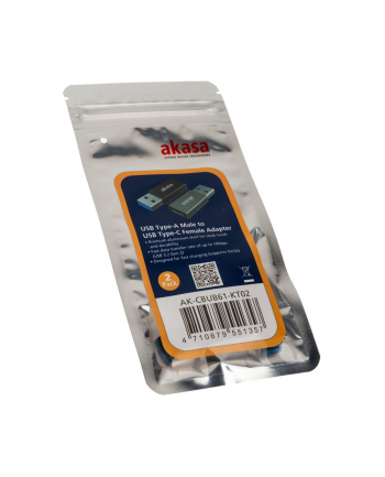 AKASA  ADAPTER USB USB-A - USB-C (AK-CBUB61-KT02) (AKCBUB61KT02)  (AKCBUB61KT02) nr 1