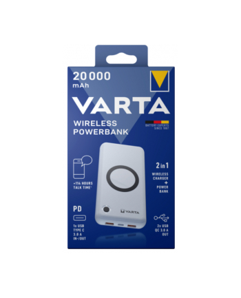 VARTA wireless power bank - 2-in-1 Li-pol 2 x USB USB-C 20 Watt