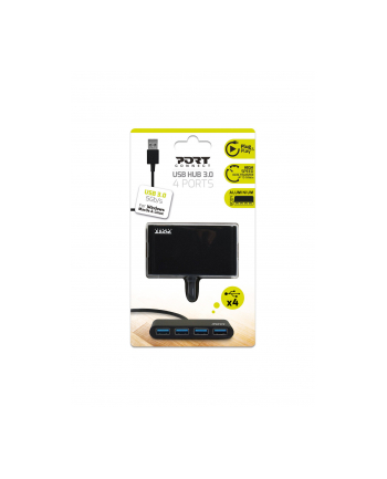 Port Designs PORT Connect USB hub - 4 - Szary (900121)