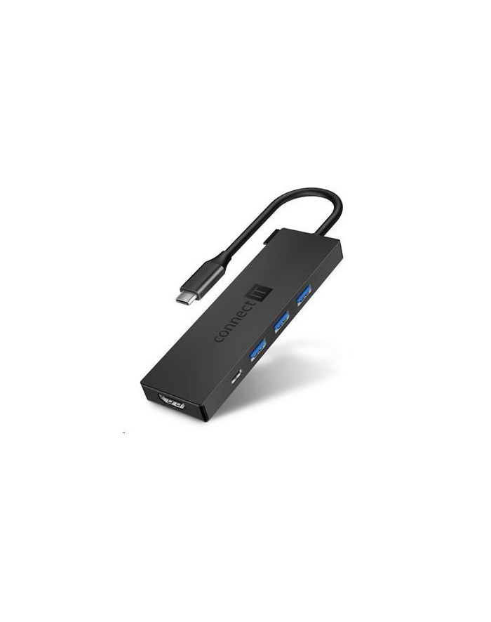 Hub USB Connect IT USB-C/3x USB 3.2, HDMI, USB-C PD 100W (CHU-8010-AN) Szary główny