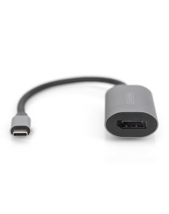 DIGITUS USB-C - DP Adapter 20cm 8K/30Hz silver aluminum housing główny