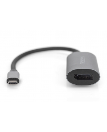 DIGITUS USB-C - DP Adapter 20cm 8K/30Hz silver aluminum housing