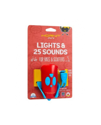 Lampka rowerowa z klaksonem HORNIT Mini BLUE - RED 5353BURE