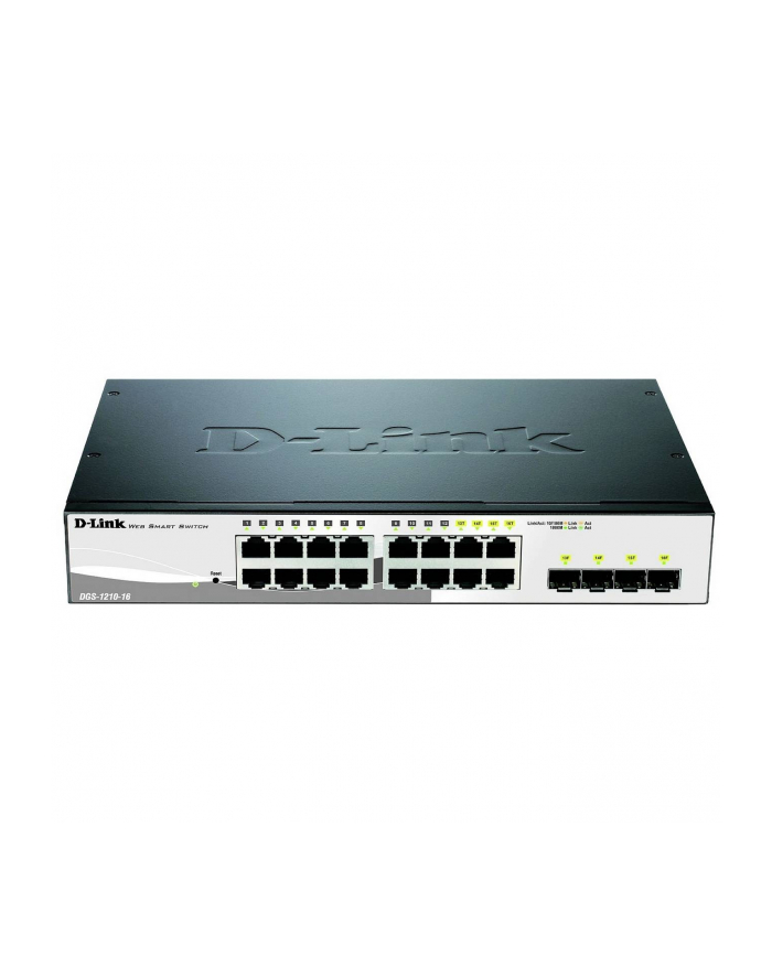 D-LINK 16-Port Layer2 Smart Managed Gigabit Switch dlink green 3.0 16x 10/100/1000Mbit/s TP RJ-45 Port4x TP Combo Port/SFP Slot główny